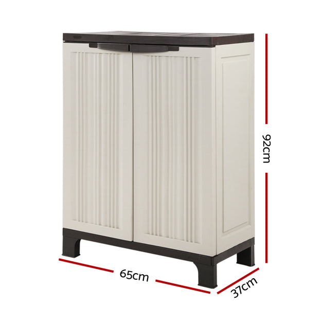 Gardeon Outdoor Storage Cabinet Lockable Cupboard Garage 92cm - Delldesign Living - Home & Garden > Storage - free-shipping