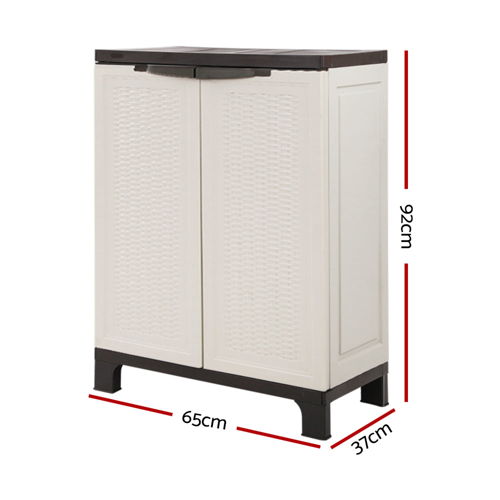 Gardeon Outdoor Storage Cabinet Cupboard Lockable Garage 92cm - Delldesign Living - Home & Garden > Storage - free-shipping