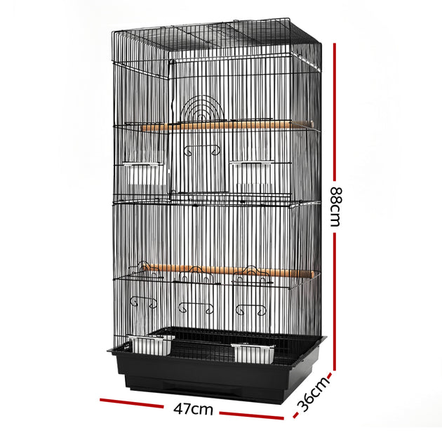 i.Pet Medium Bird Cage with Perch - Black - Delldesign Living - Pet Care > Bird - free-shipping