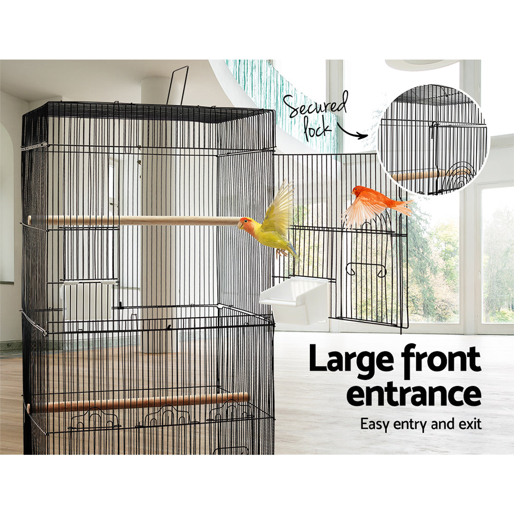 i.Pet Medium Bird Cage with Perch - Black - Delldesign Living - Pet Care > Bird - free-shipping