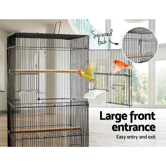 i.Pet Medium Bird Cage with Perch - Black - Delldesign Living - Pet Care > Bird - free-shipping