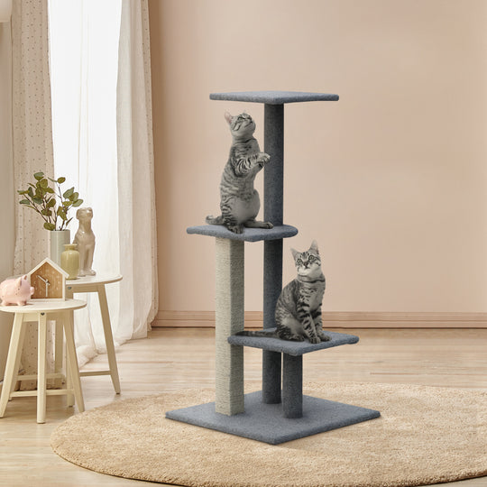 i.Pet Cat Tree 124cm Trees Scratching Post Scratcher Tower Condo House Furniture Wood Steps - Delldesign Living - Pet Care > Cat Supplies - free-shipping