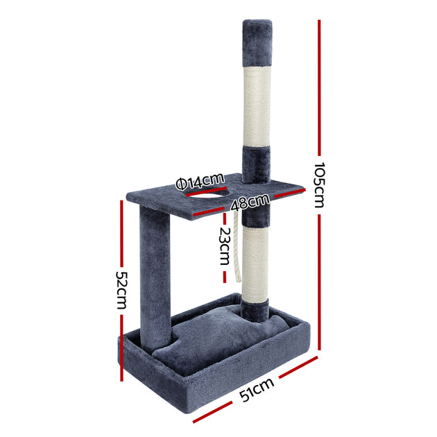 i.Pet Cat Tree Scratching Post Scratcher Tower Condo House Grey 102cm - Delldesign Living - Pet Care > Cat Supplies - free-shipping