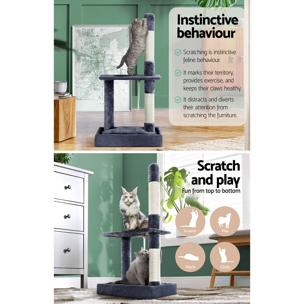 i.Pet Cat Tree Scratching Post Scratcher Tower Condo House Grey 102cm - Delldesign Living - Pet Care > Cat Supplies - free-shipping