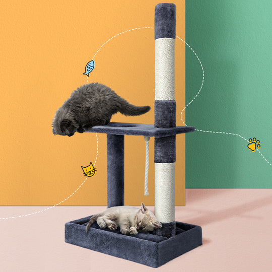 i.Pet Cat Tree Scratching Post Scratcher Tower Condo House Grey 102cm - Delldesign Living - Pet Care > Cat Supplies - free-shipping