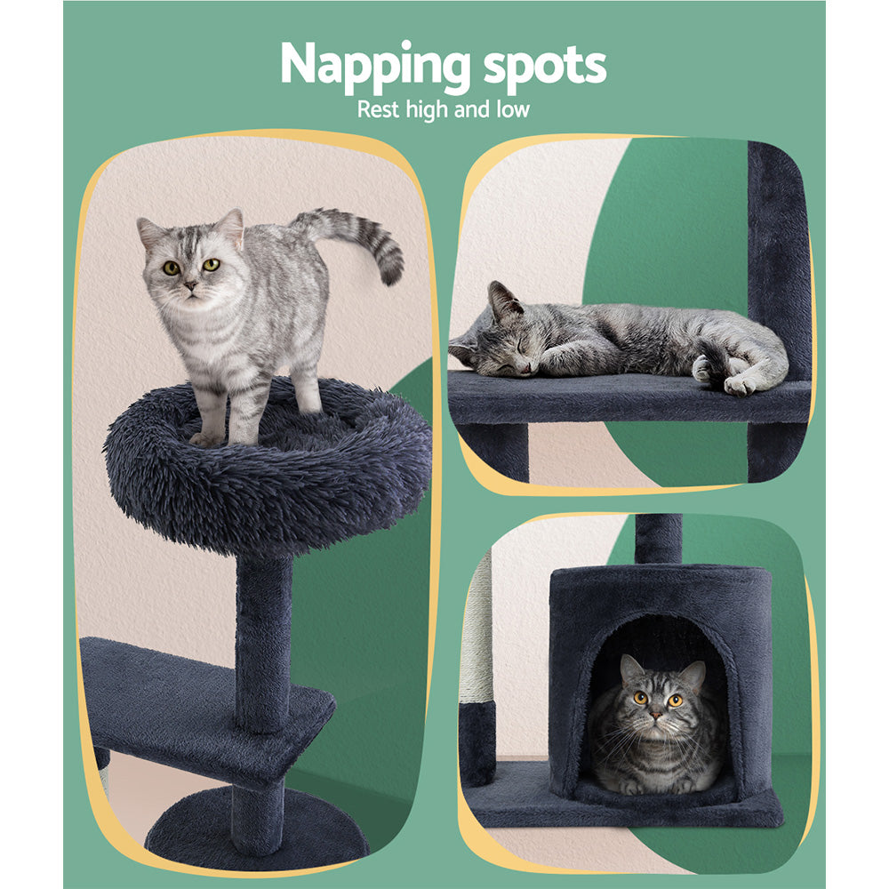 i.Pet Cat Tree Scratching Post Scratcher Tower Condo House Grey 94cm - Delldesign Living - Pet Care > Cat Supplies - free-shipping