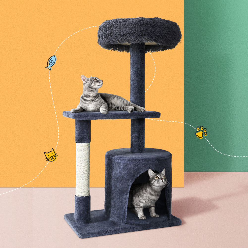 i.Pet Cat Tree Scratching Post Scratcher Tower Condo House Grey 94cm - Delldesign Living - Pet Care > Cat Supplies - free-shipping