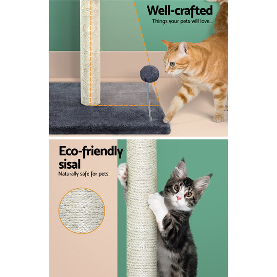 i.Pet Cat Tree Scratching Post Scratcher Tower Condo House Hanging toys Grey 105cm - Delldesign Living - Pet Care > Cat Supplies - free-shipping