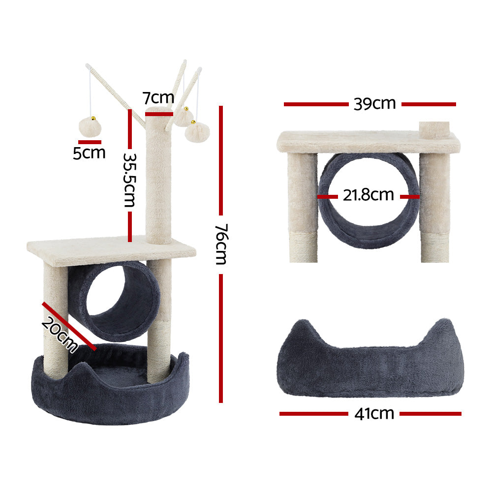 i.Pet Cat Tree Scratching Post 76cm Scratcher Tower Condo House Hanging toys - Delldesign Living - Pet Care > Cat Supplies - free-shipping