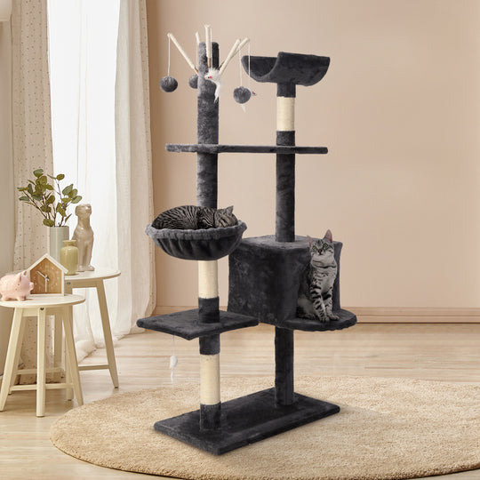 i.Pet Cat Tree 140cm Trees Scratching Post Scratcher Tower Condo House Furniture Wood - Delldesign Living - Pet Care > Cat Supplies - free-shipping