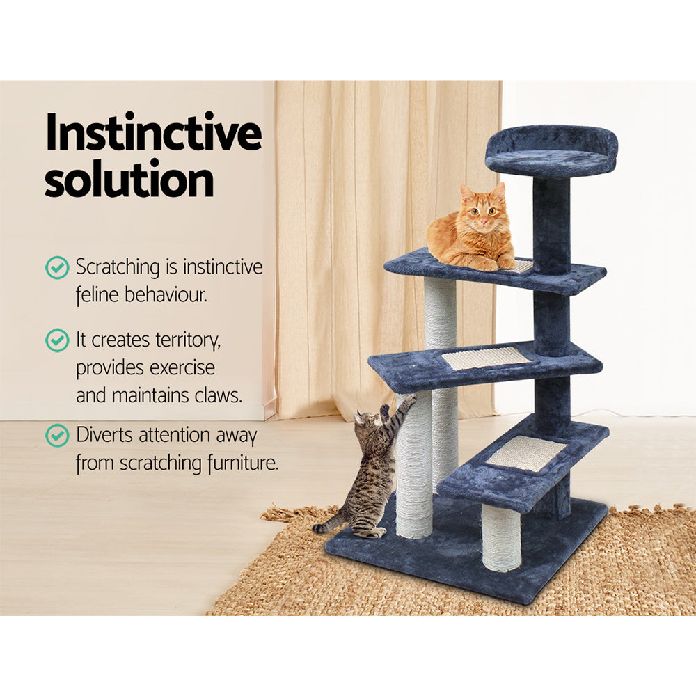 i.Pet Cat Tree 100cm Trees Scratching Post Scratcher Tower Condo House Furniture Wood Steps - Delldesign Living - Pet Care > Cat Supplies - free-shipping