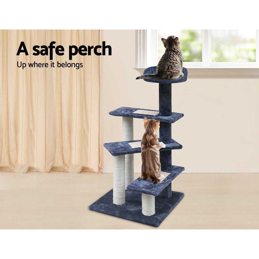 i.Pet Cat Tree 100cm Trees Scratching Post Scratcher Tower Condo House Furniture Wood Steps - Delldesign Living - Pet Care > Cat Supplies - free-shipping