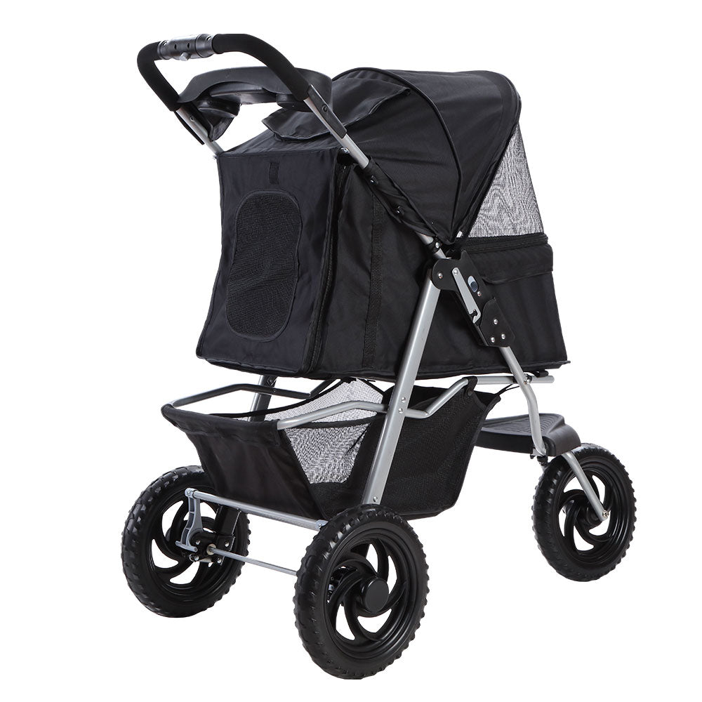 i.Pet Pet Stroller Dog Carrier Foldable Pram Large Black - Delldesign Living - Pet Care > Dog Supplies - free-shipping