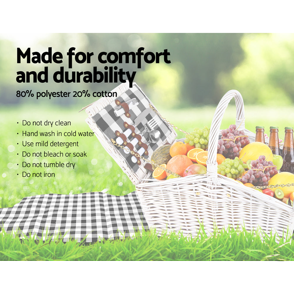 Alfresco 2 Person Picnic Basket Vintage Baskets Outdoor Insulated Blanket - Delldesign Living - Outdoor > Picnic - free-shipping, hamptons