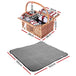 Alfresco 4 Person Picnic Basket Set Basket Outdoor Insulated Blanket Deluxe - Delldesign Living - Outdoor > Camping - free-shipping