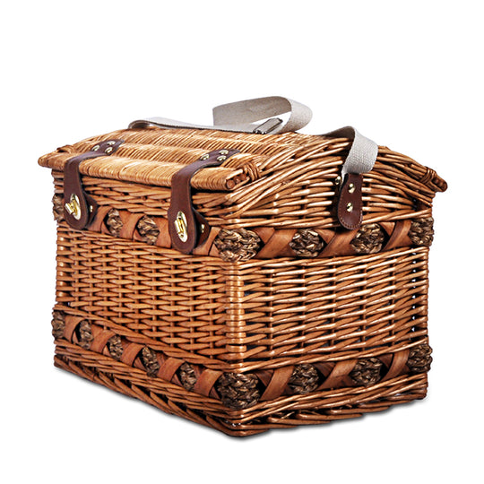 Alfresco 4 Person Picnic Basket Baskets Wicker Deluxe Outdoor Insulated Blanket - Delldesign Living - Outdoor > Picnic - free-shipping