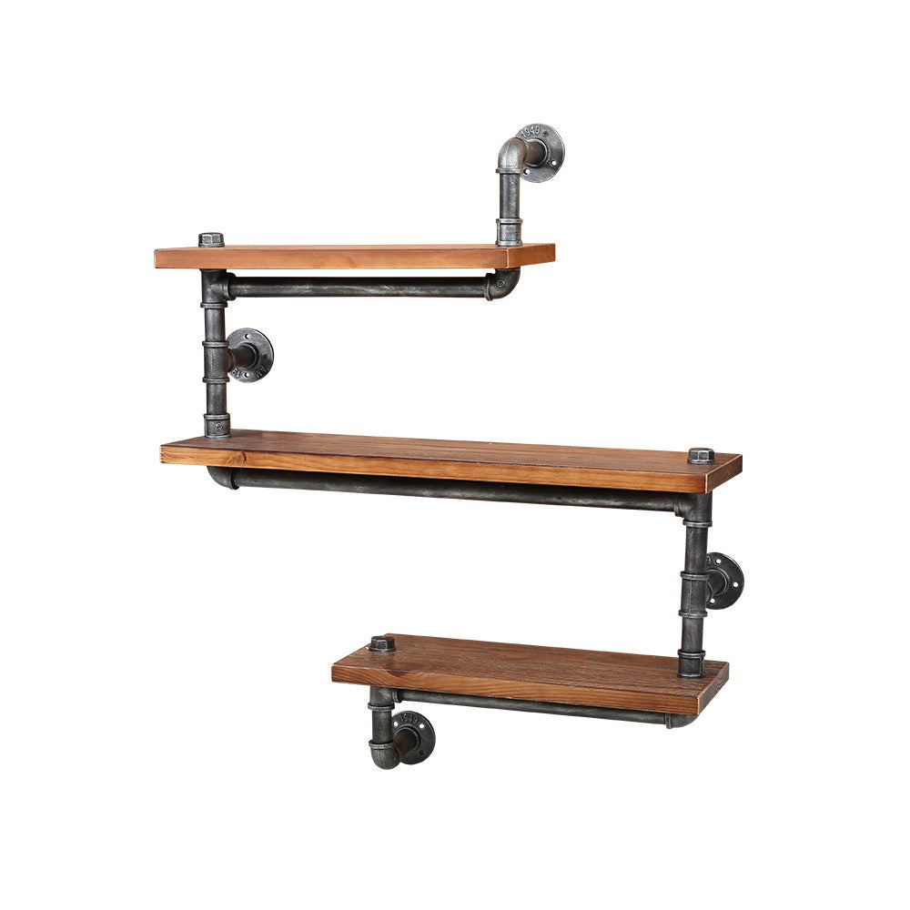 Artiss Display Shelves Rustic Bookshelf Industrial DIY Pipe Shelf Wall Brackets - Delldesign Living - Home & Garden > DIY - free-shipping