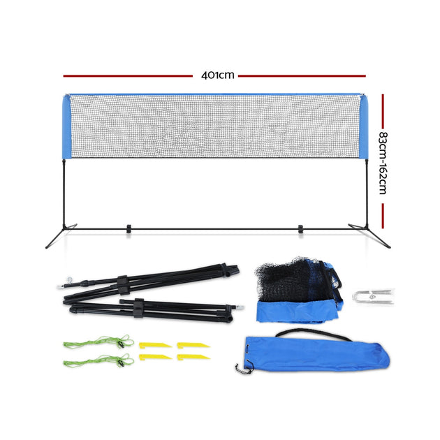 Everfit Portable Sports Net Stand Badminton Volleyball Tennis Soccer 4m 4ft Blue - Delldesign Living - Gift & Novelty > Games - free-shipping