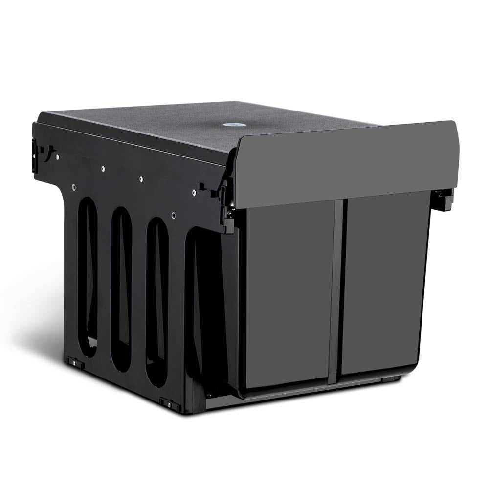 Cefito 2x15L Pull Out Bin - Black - Delldesign Living - Home & Garden > Kitchen Bins - free-shipping