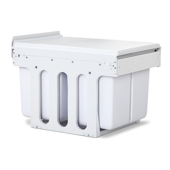 Cefito 2x15L Pull Out Bin - White - Delldesign Living - Home & Garden > Kitchen Bins - free-shipping, hamptons