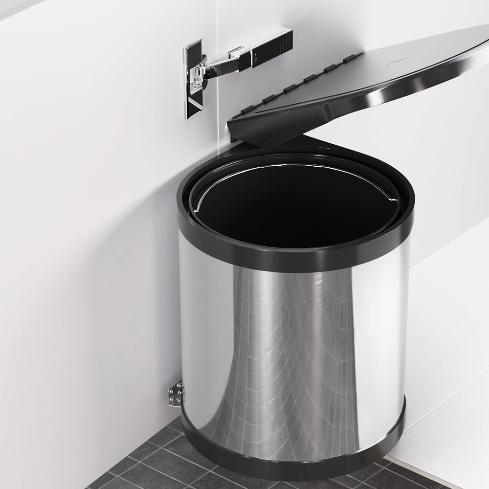 Cefito Kitchen Swing Out Pull Out Bin Stainless Steel Garbage Rubbish Can 12L - Delldesign Living - Home & Garden > Kitchen Bins - 