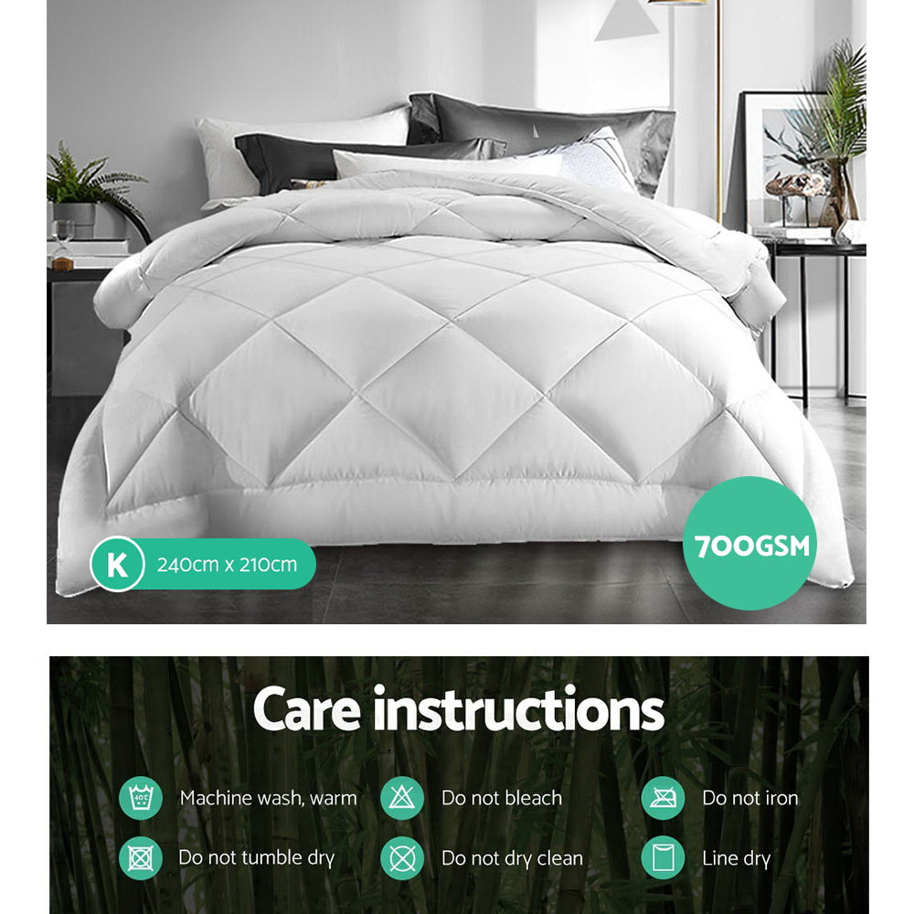 Giselle Bedding King Size 700GSM Microfibre Bamboo Microfiber Quilt - Delldesign Living - Home & Garden > Bedding - free-shipping