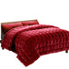 Giselle Bedding Faux Mink Quilt Queen Size Burgundy - Delldesign Living - Home & Garden > Bedding - free-shipping