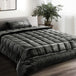 Giselle Bedding Faux Mink Quilt Single Size Charcoal - Delldesign Living - Home & Garden > Bedding - free-shipping