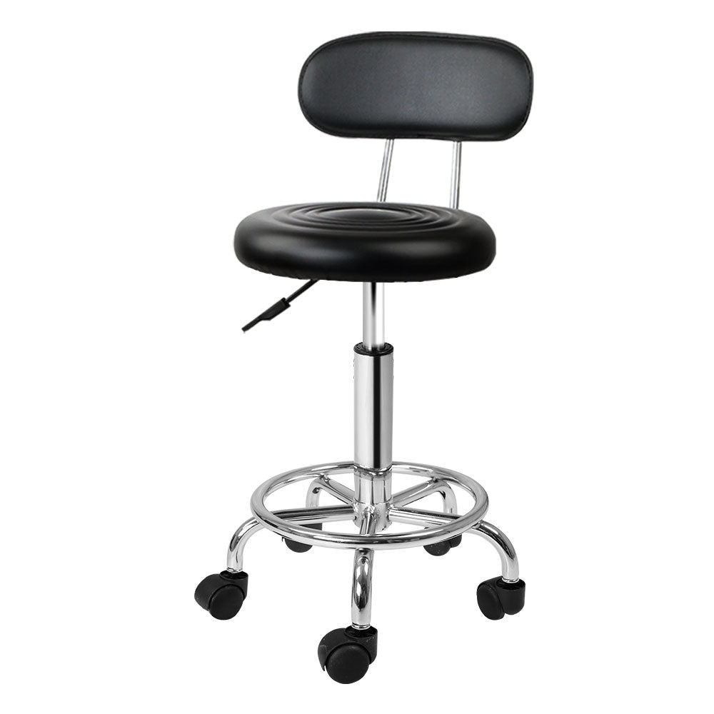 Artiss Salon Stool Swivel Chair Backrest Barber Hairdressing Hydraulic Height - Delldesign Living - Furniture > Bar Stools & Chairs - free-shipping