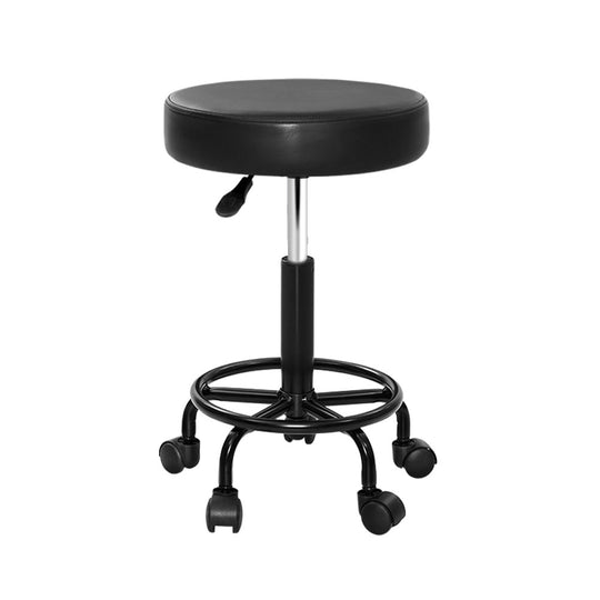 Artiss Round Salon Stool Stools Black Swivel Barber Hair Hydraulic Chairs Lift - Delldesign Living - Furniture > Bar Stools & Chairs - free-shipping