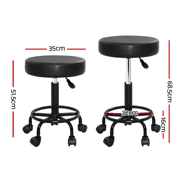 Artiss Round Salon Stool Stools Black Swivel Barber Hair Hydraulic Chairs Lift - Delldesign Living - Furniture > Bar Stools & Chairs - free-shipping