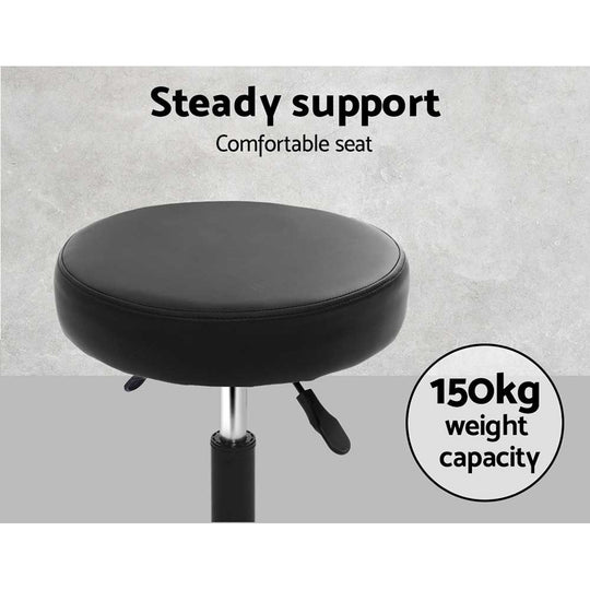 Artiss Round Salon Stool Stools Black Swivel Barber Hair Hydraulic Chairs Lift - Delldesign Living - Furniture > Bar Stools & Chairs - free-shipping