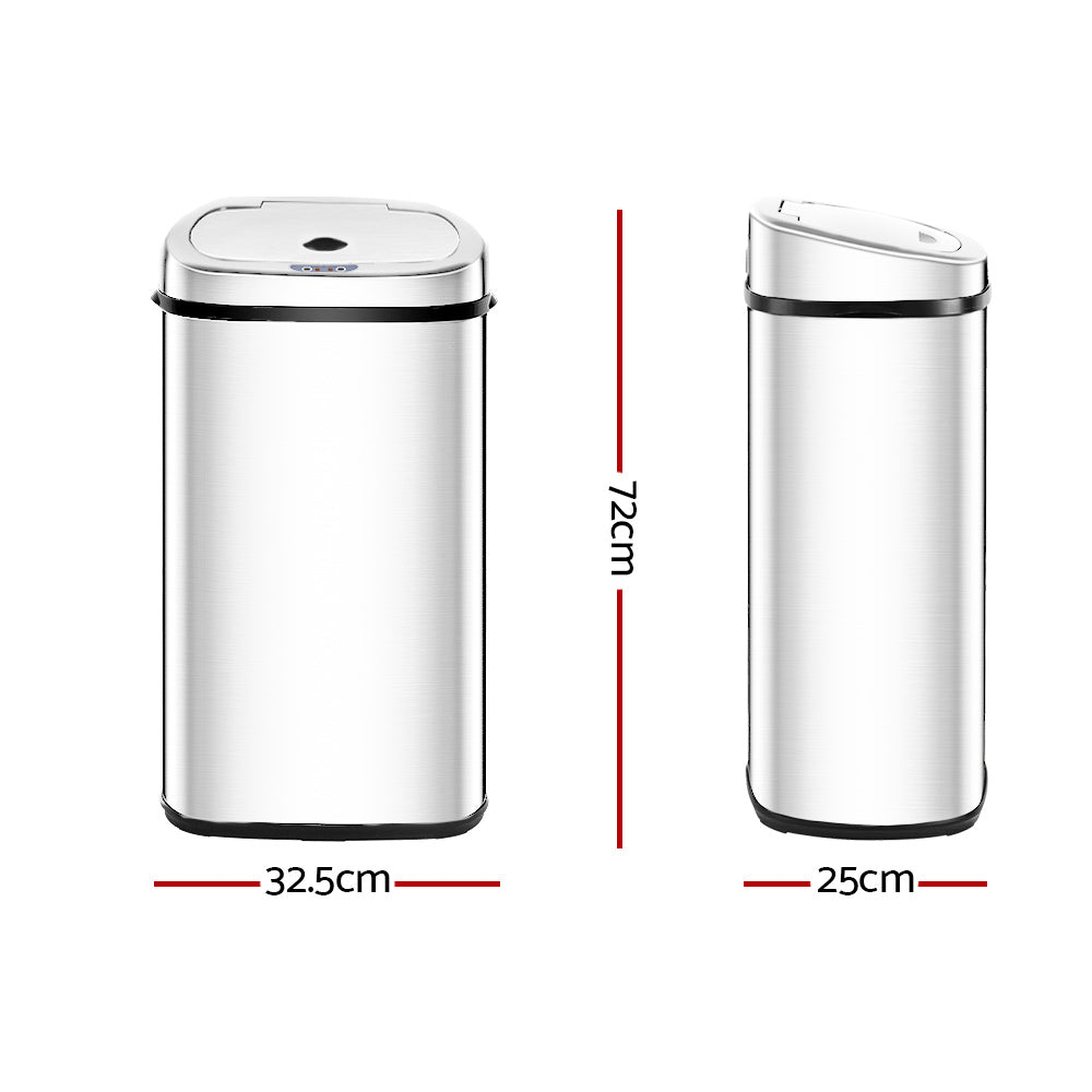 50L Stainless Steel Motion Sensor Rubbish Bin - Delldesign Living - Home & Garden > Kitchen Bins - 