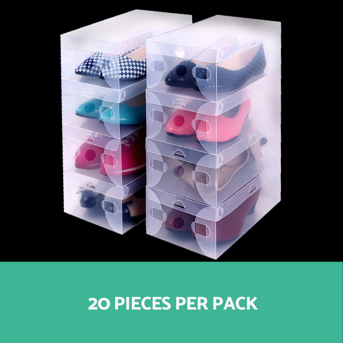 Set of 20 Transparent Stackable Shoe Storage Box - Delldesign Living - Home & Garden > Storage - free-shipping