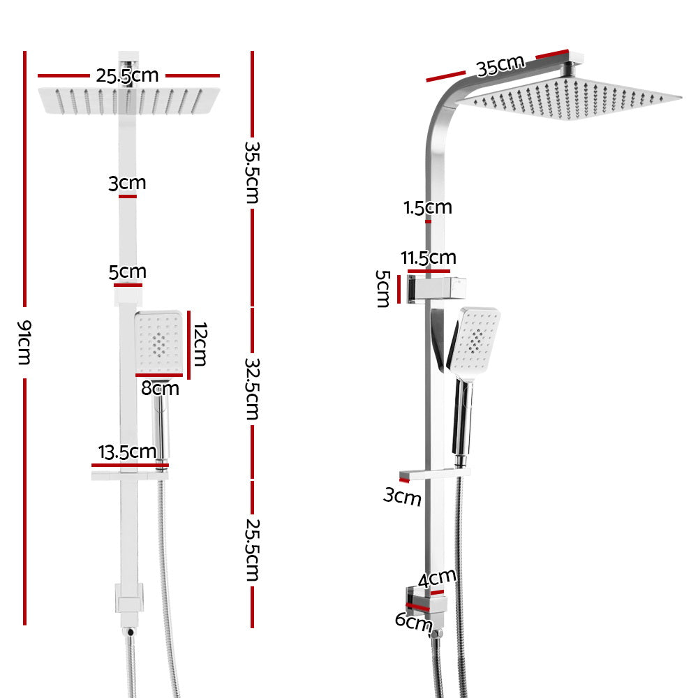 Cefito WELS 10'' Rain Shower Head Set Round Handheld High Pressure Wall Chrome - Delldesign Living - Home & Garden > DIY - free-shipping