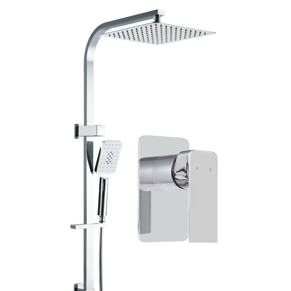 Cefito WELS 10'' Rain Shower Head Mixer Square Handheld High Pressure Wall Chrome - Delldesign Living - Home & Garden > DIY - free-shipping