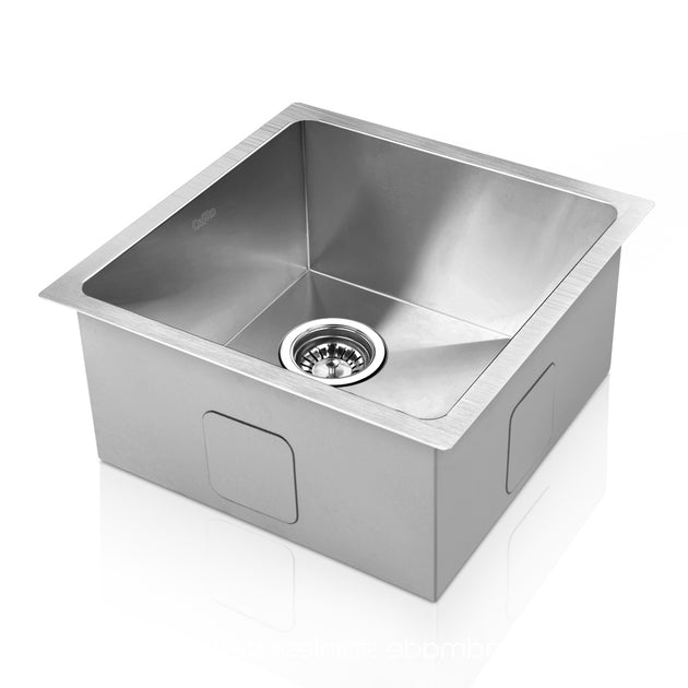 Cefito 44cm x 44cm Stainless Steel Kitchen Sink Under/Top/Flush Mount Silver - Delldesign Living - Home & Garden > DIY - free-shipping