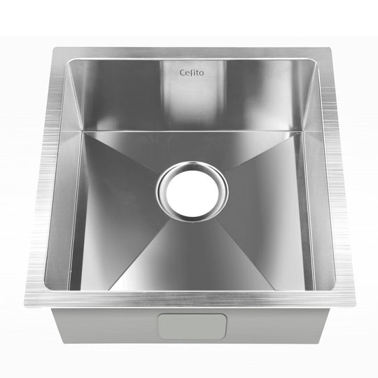 Cefito 44cm x 44cm Stainless Steel Kitchen Sink Under/Top/Flush Mount Silver - Delldesign Living - Home & Garden > DIY - free-shipping