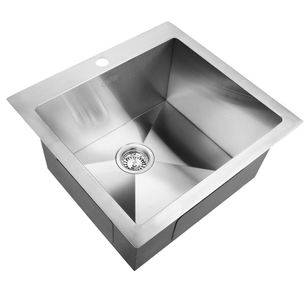 Cefito 53cm x 50cm Stainless Steel Kitchen Sink Under/Top/Flush Mount Silver - Delldesign Living - Home & Garden > DIY - free-shipping