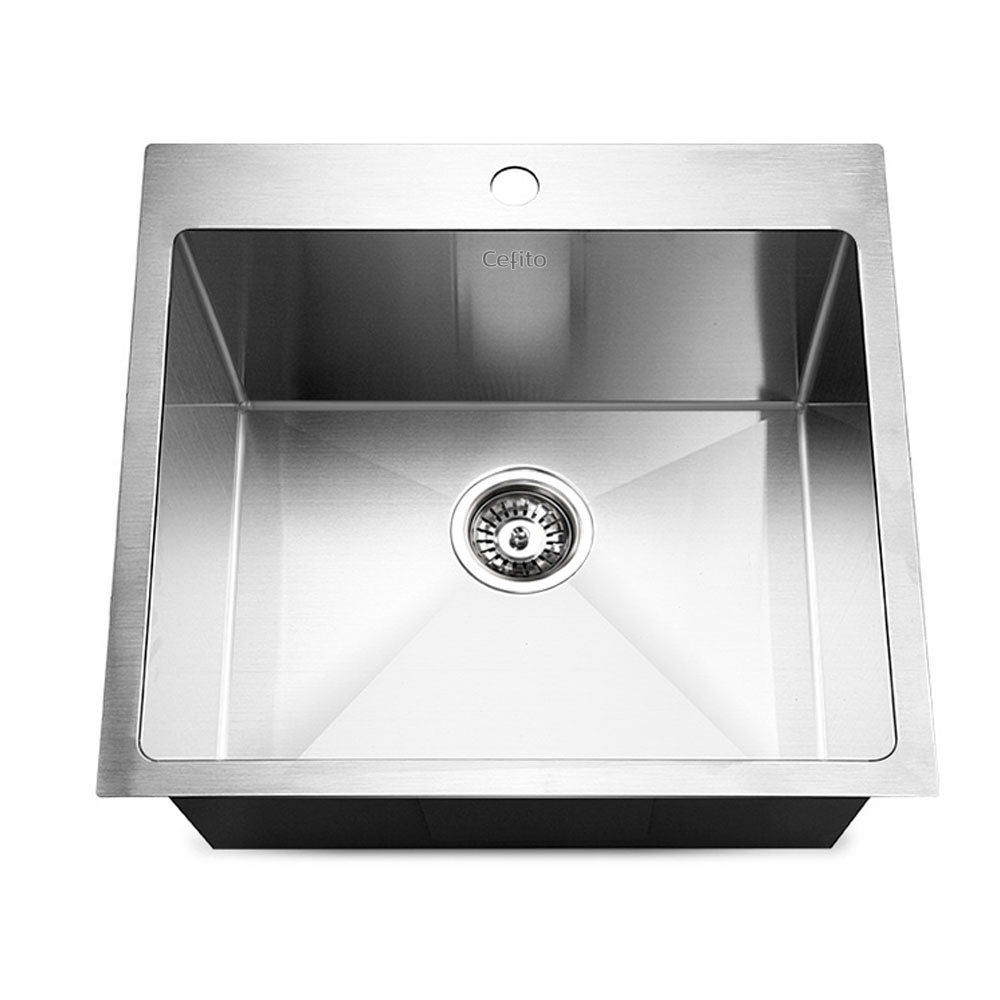 Cefito 53cm x 50cm Stainless Steel Kitchen Sink Under/Top/Flush Mount Silver - Delldesign Living - Home & Garden > DIY - free-shipping