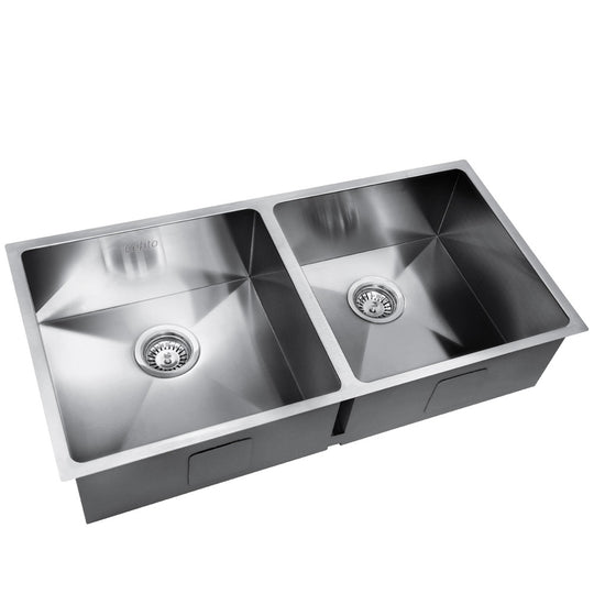 Cefito 86.5cm x 44cm Stainless Steel Kitchen Sink Under/Top/Flush Mount Silver - Delldesign Living - Home & Garden > DIY - free-shipping