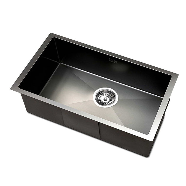 Cefito 30cm x 45cm Stainless Steel Kitchen Sink Under/Top/Flush Mount Black - Delldesign Living - Home & Garden > DIY - free-shipping