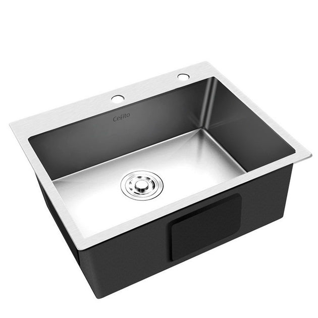 Cefito 55cm x 45cm Stainless Steel Kitchen Sink Flush/Drop-in Mount Silver - Delldesign Living - Home & Garden > DIY - free-shipping