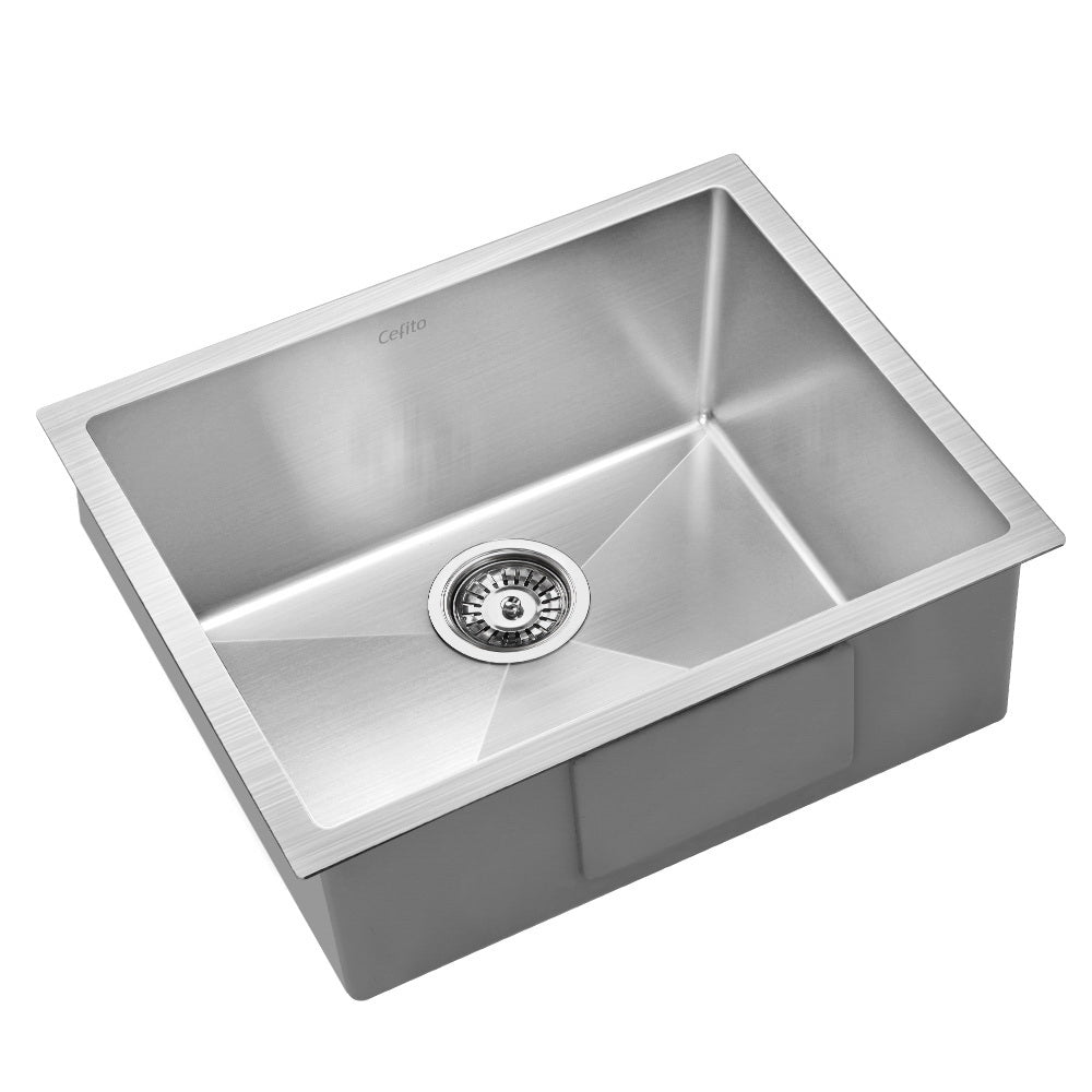 Cefito 54cm x 44cm Stainless Steel Kitchen Sink Under/Top/Flush Mount Black - Delldesign Living - Home & Garden > DIY - free-shipping