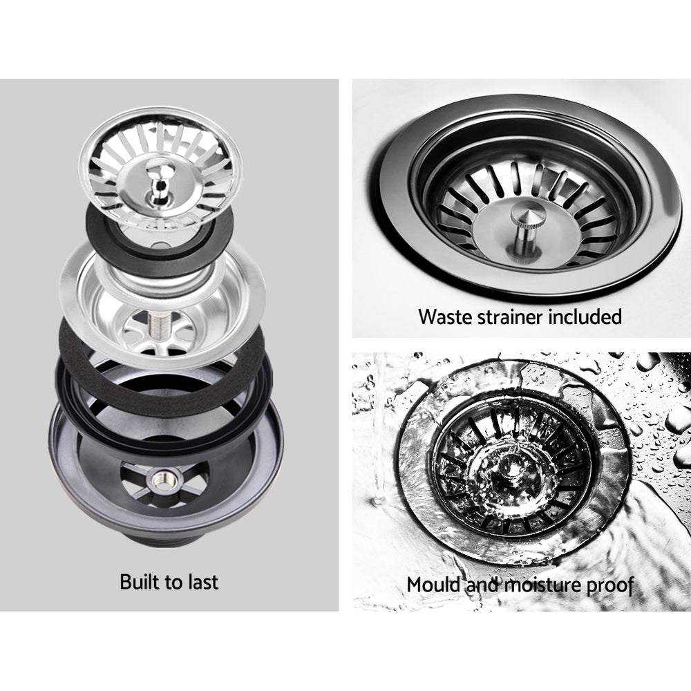 Cefito Stone Kitchen Sink 460X410MM Granite Under/Topmount Basin Bowl Laundry White - Delldesign Living - Home & Garden > DIY - free-shipping, hamptons