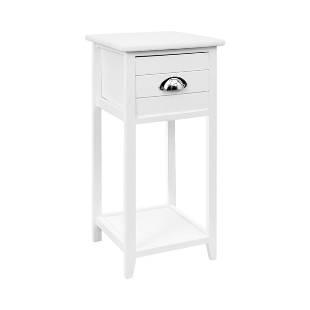 Artiss Bedside Table Nightstand Drawer Storage Cabinet Lamp Side Shelf White - Delldesign Living - Furniture > Bedroom - free-shipping, hamptons