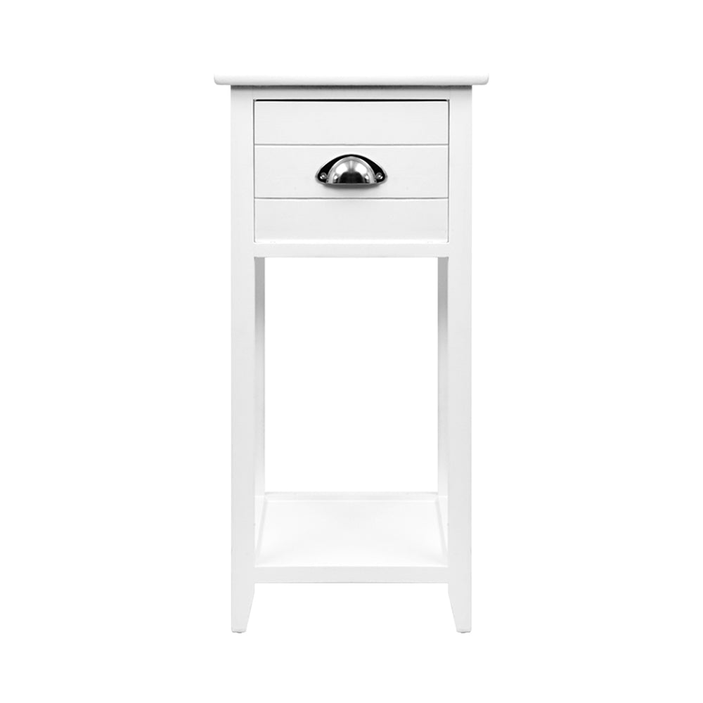 Artiss Bedside Table Nightstand Drawer Storage Cabinet Lamp Side Shelf White - Delldesign Living - Furniture > Bedroom - free-shipping, hamptons