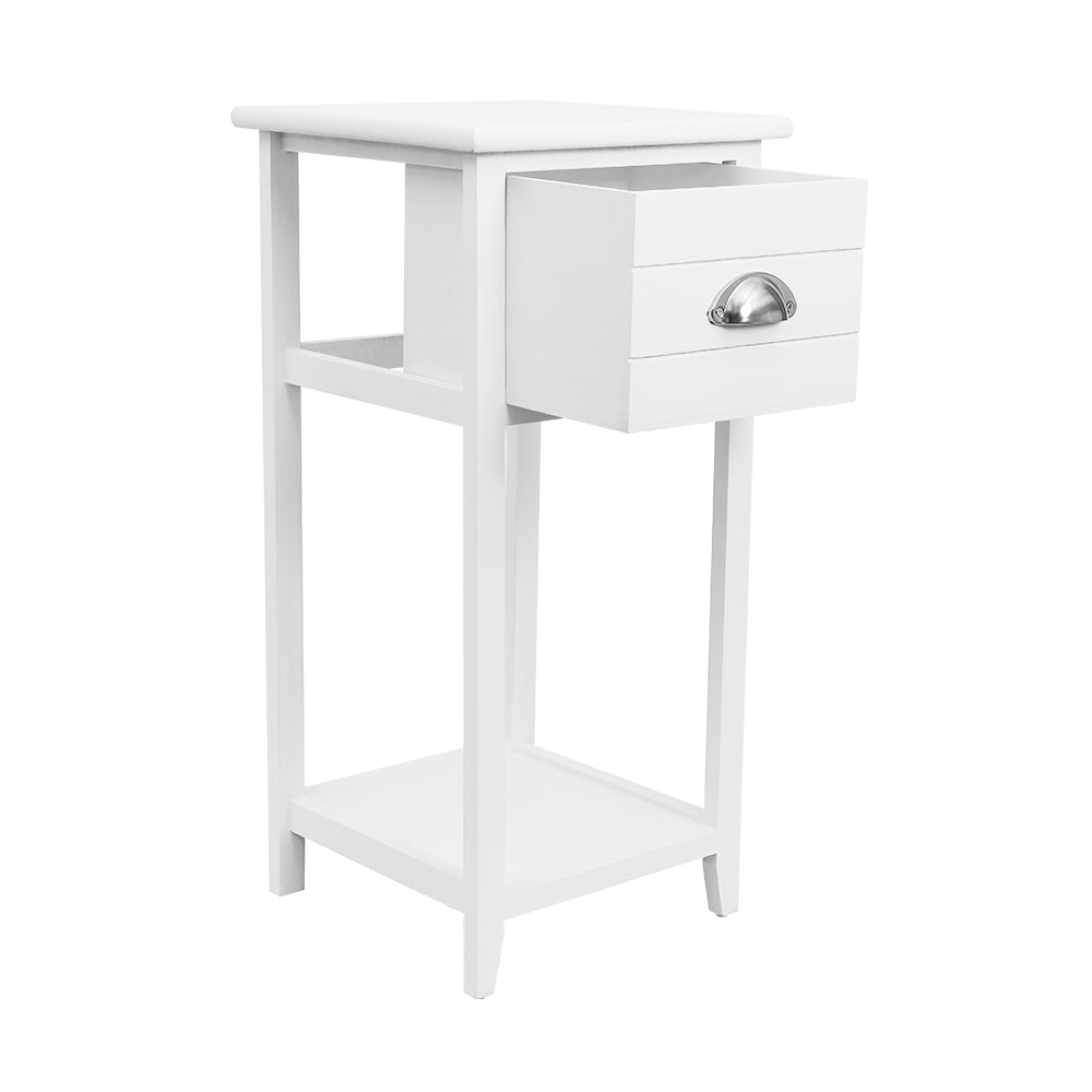 Artiss Bedside Table Nightstand Drawer Storage Cabinet Lamp Side Shelf White - Delldesign Living - Furniture > Bedroom - free-shipping, hamptons