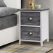 Artiss 2x Bedside Table Nightstands 2 Drawers Storage Cabinet Bedroom Side Grey - Delldesign Living - Furniture > Bedroom - free-shipping