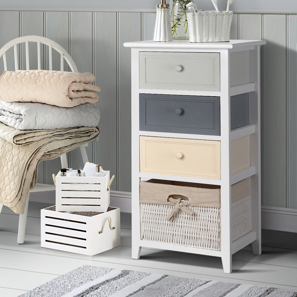 Artiss Bedroom Storage Cabinet - White - Delldesign Living - Furniture > Bedroom - free-shipping, hamptons